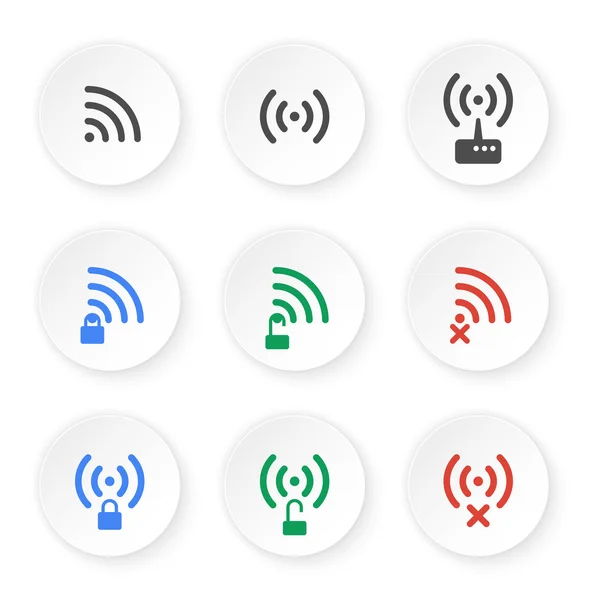 Set di icone di connessioni wireless . — Vettoriale Stock