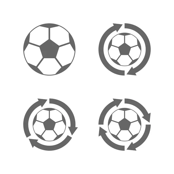 Soccer ball icon with arrows — 图库矢量图片