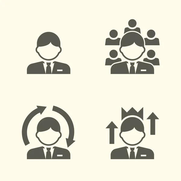 Ícones de retrato de cara de escritório — Vetor de Stock