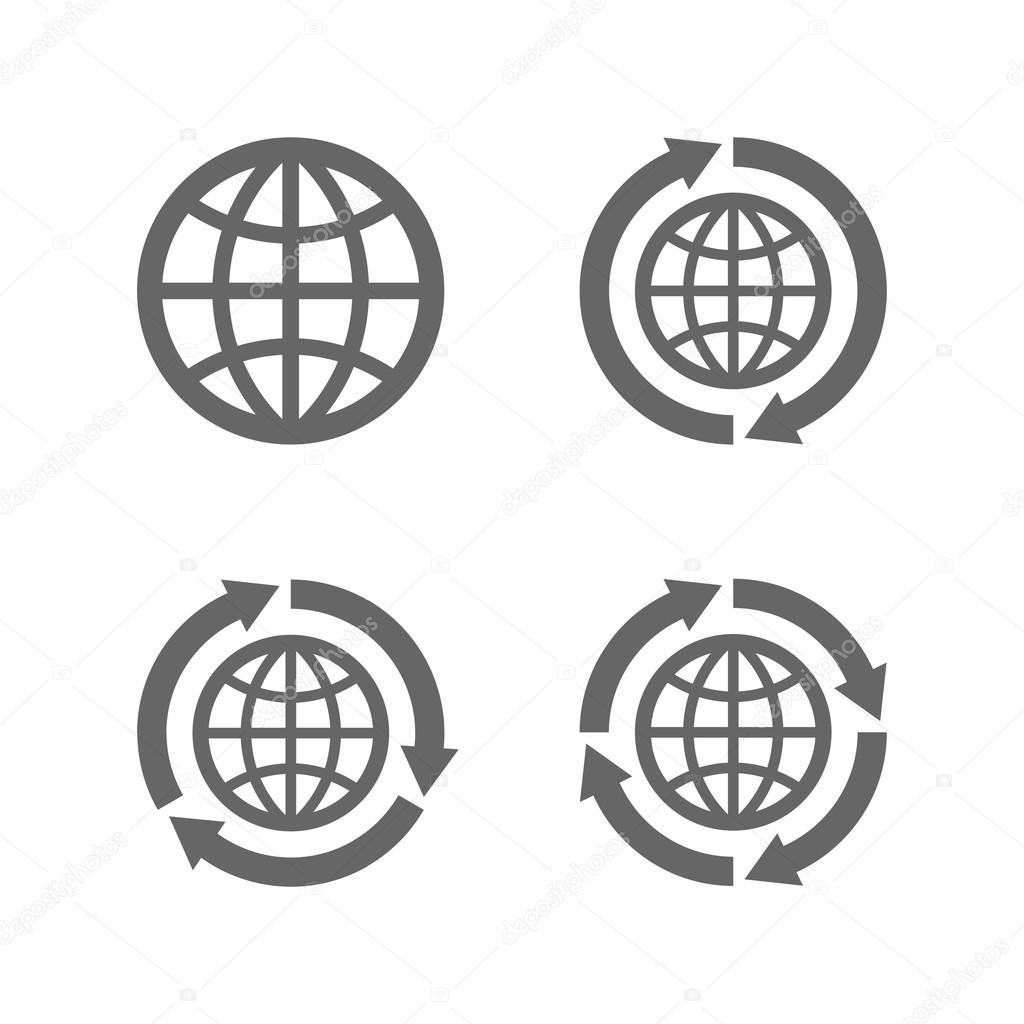 Globe earth icons as a symbol of travelling
