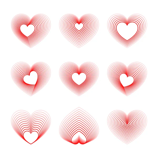 Γραμμή σχήματα καρδιάς. — Διανυσματικό Αρχείο