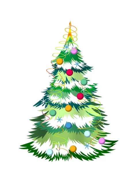 Christmas tree with colored balls on a white background — Stock Photo, Image