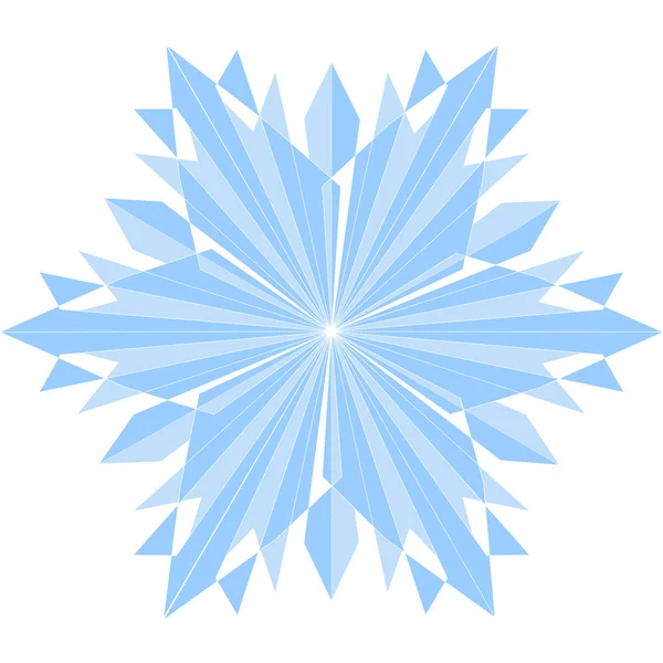 Blue crystal snowflake with sharp edges — Stock Photo, Image