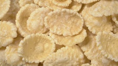 Mısır gevrekleri yakın plan. Sağlıklı beslenme. Ekstrem makro.