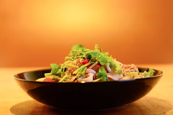 Wermiszel sałatki, sałatka z makaronem żywności Tajlandia Obrazek Stockowy