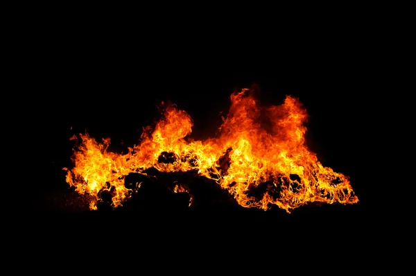 Real Flames isolated on black — Stock Photo, Image