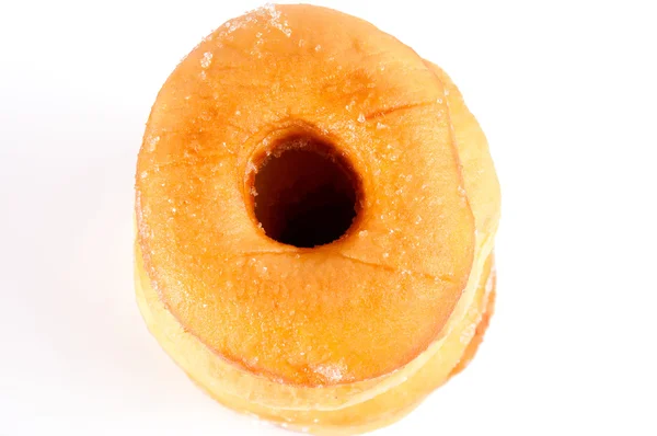 Zuckerhaltiger Donut isoliert auf weißem Hintergrund — Stockfoto
