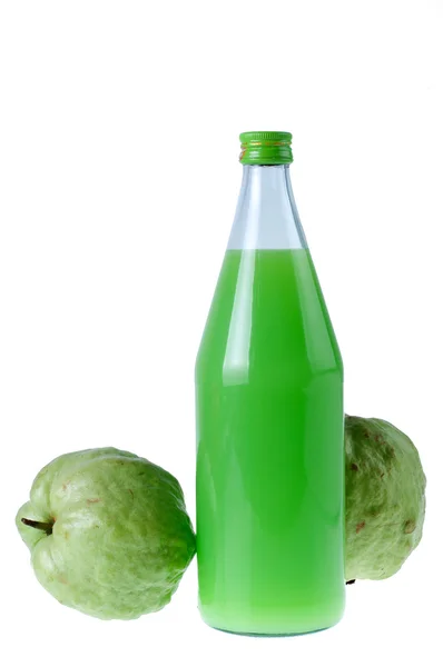 Guavas juice in bottle with  isolated white — Stock Photo, Image