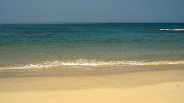 Bela onda e areia na praia — Vídeo de Stock