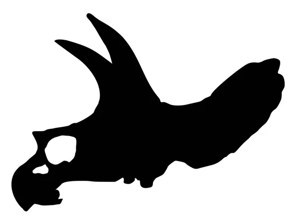 Silhouette Del Cranio Dinosauro Preistorico Triceratops Illustrazione Vettoriale — Vettoriale Stock