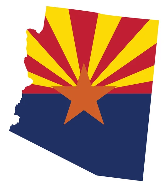 Arizona Eyaletinin Bayrak Silueti — Stok Vektör