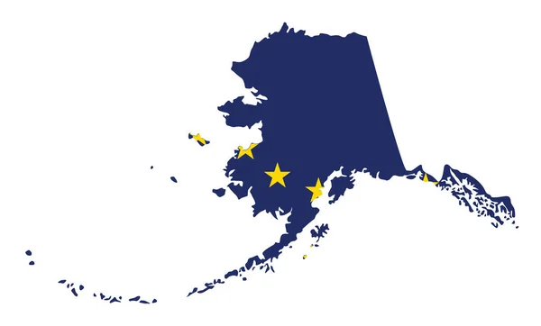 Drapeau Silhouette État Américain Alaska Illustration Vectorielle — Image vectorielle