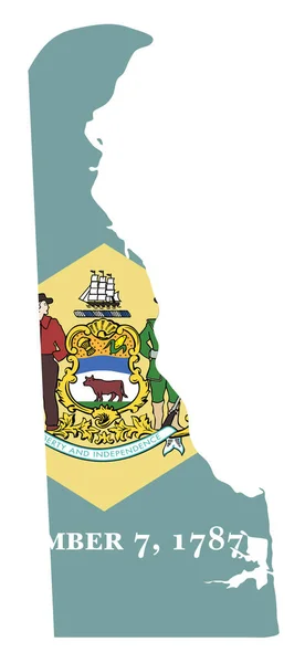 Flag Silhouette American State Delaware Vector Illustration — Stock Vector