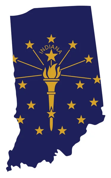 Bandera Silueta Del Estado Americano Indiana Vector Ilustración — Vector de stock