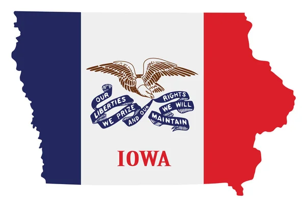 Amerika Nın Iowa Eyaletinin Bayrak Silueti — Stok Vektör