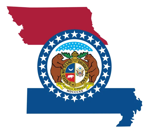 Флаг Силуэт Векторной Иллюстрации Американского Штата Миссури — стоковый вектор