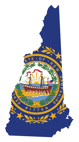 Прапор Силует Американського Штату Нью Гемпшир — стоковий вектор
