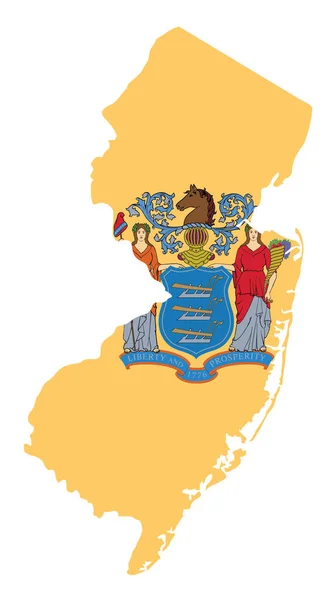 Amerikan Eyaleti New Jersey Vektör Illüstrasyonunun Bayrak Silueti — Stok Vektör