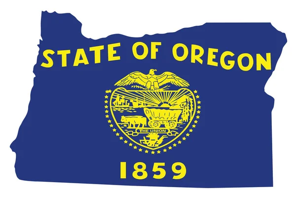 Amerikan Eyaleti Oregon Vektör Illüstrasyonunun Bayrak Silueti — Stok Vektör