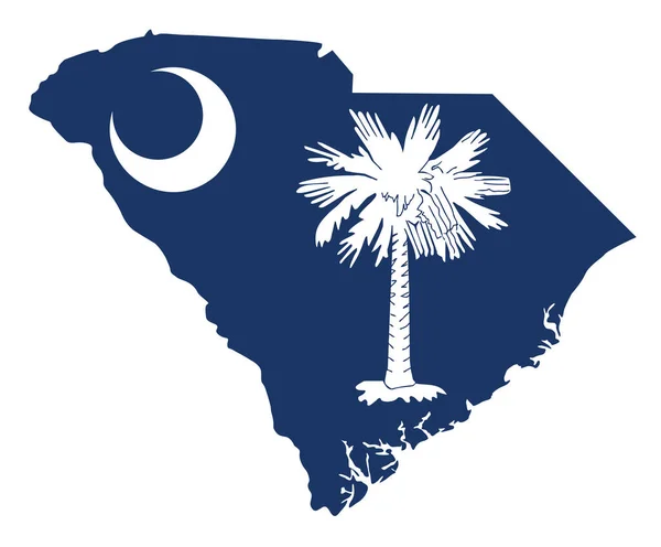 Bandeira Silhueta Estado Americano Carolina Sul Ilustração Vetorial —  Vetores de Stock