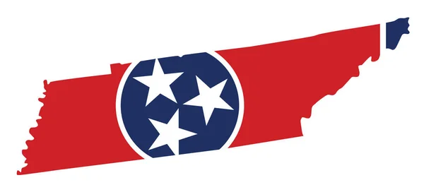 Bandiera Sagoma Dello Stato Americano Del Tennessee Illustrazione Vettoriale — Vettoriale Stock