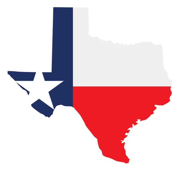 Bandera Silueta Del Estado Americano Texas Vector Ilustración — Vector de stock