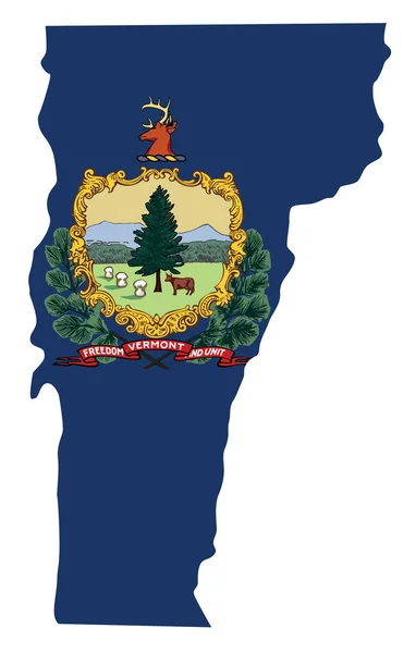 Bandiera Silhouette Dello Stato Americano Del Vermont Illustrazione Vettoriale — Vettoriale Stock