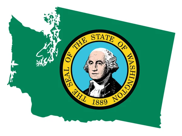 Amerikan Eyaleti Washington Vektör Illüstrasyonunun Bayrak Silueti — Stok Vektör