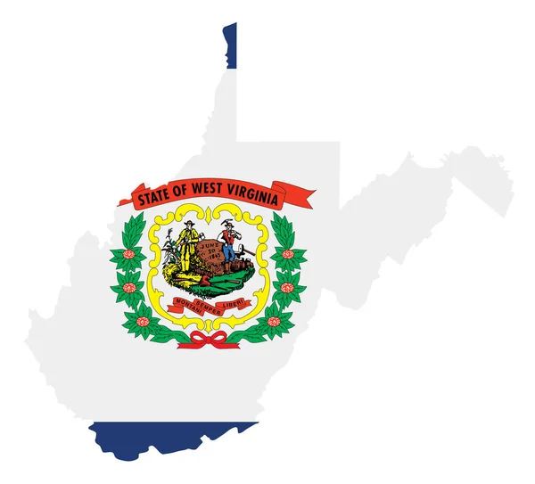 Flag Silhouette American State West Virginia Vector Illustration — Stock Vector