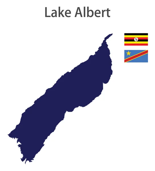 Silhouette Grand Lac Monde Albert Avec Les Drapeaux Des Pays — Image vectorielle