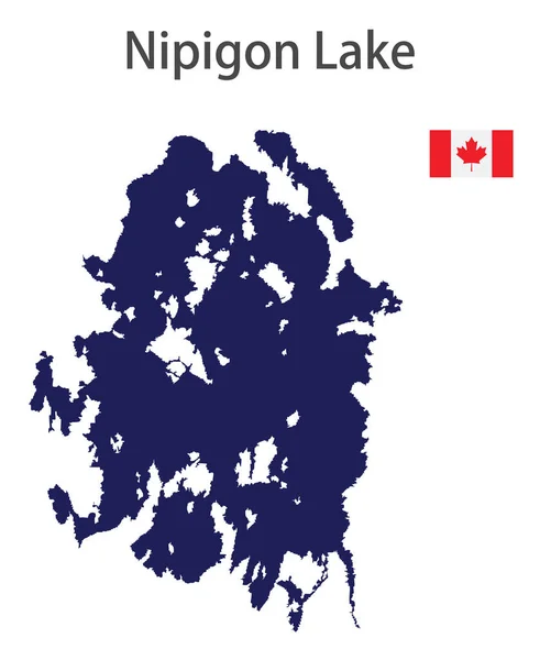 Silhouette Grand Lac Monde Nipigon Avec Les Drapeaux Des Pays — Image vectorielle