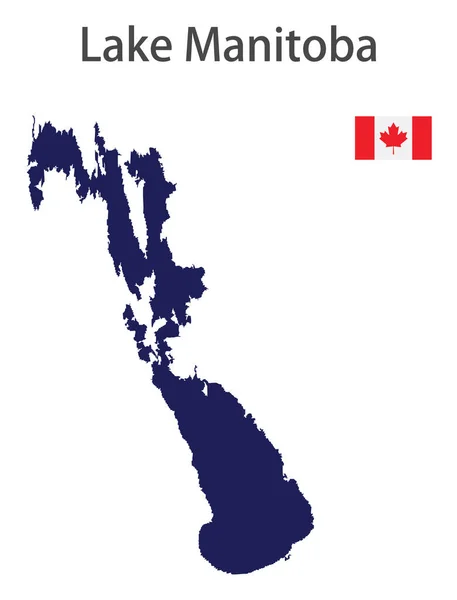 Silhouette Grand Lac Monde Manitoba Avec Les Drapeaux Des Pays — Image vectorielle