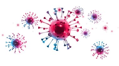 Coronavirus Covid-19 salgını ve koronavirüs salgını, grip salgını vakalarının salgın hastalık hücresi konseptinin 3 boyutlu hale gelmesiyle tehlikeli bir tıbbi risk teşkil ettiğini gösteriyor.