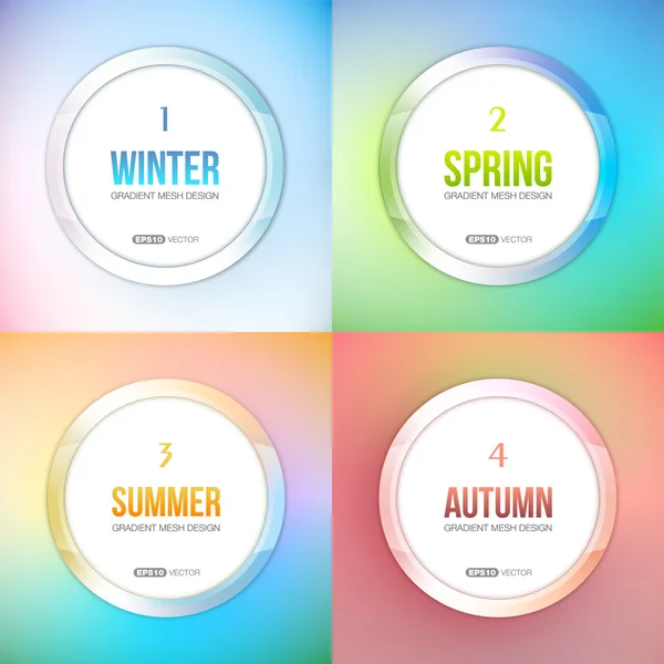 Four Seasons vector set — Stock Vector