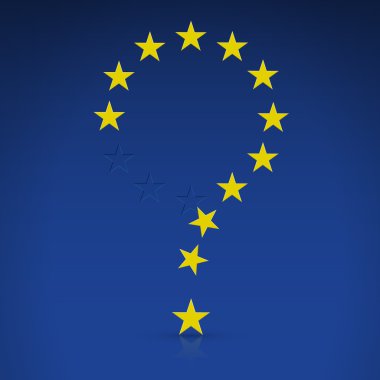 EU flag in the form of a question mark clipart