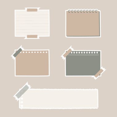 Sevimli el çizimleri, boş yırtık kağıt levha yapışkan not defteri bant, konuşma balonu düşün, konuş, şablon, metin kutusu afiş çerçevesi, düz tasarım, vektör, illüstrasyon