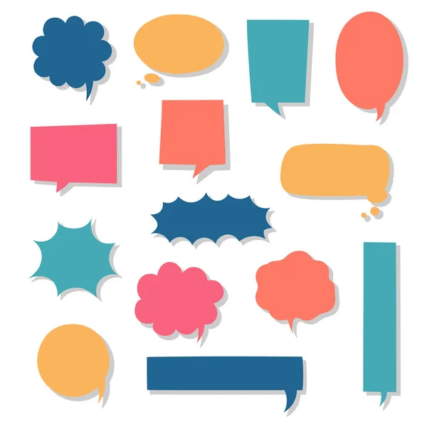 Collection Set Frame Border Blank Pastel Colorful Speech Bubble Balloon — Stockvector