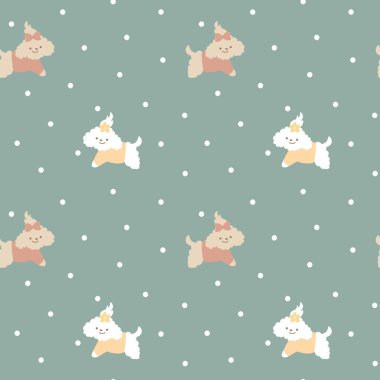 Kusursuz minimal köpek yineleme şablonu arka planı, düz vektör çizim grafik tasarımı