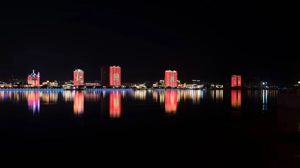 Banco Noturno China Rio Amur — Fotografia de Stock