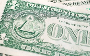 Money, US dollar banknotes background. Photography for Finance and Economy concept.  one-dollar banknote in close-up. 