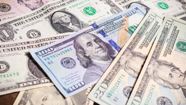 United States dollar banknotes in macro photography. Economy and finance concept.