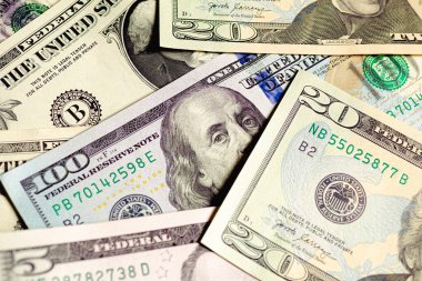 United States dollar banknotes in macro photography. Economy and finance concept.