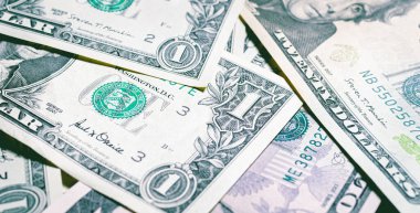 United States dollar banknotes in macro photography. Economy and finance concept.
