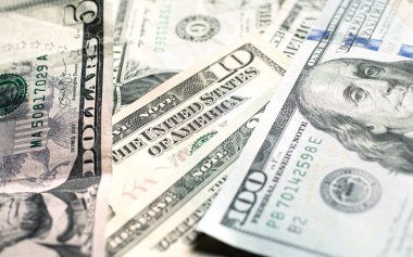 United States dollar banknotes in macro photography. Economy and finance concept.