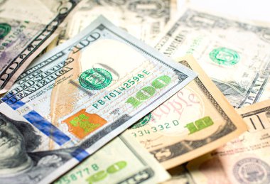 United States dollar banknotes in macro photography. Economy and finance concept.