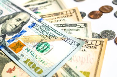 United States dollar banknotes in macro photography. Economy and finance concept.