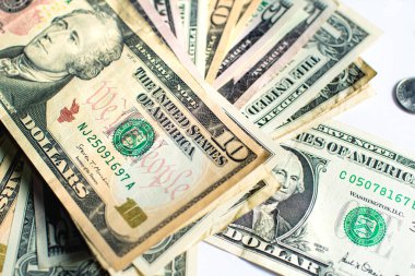 United States dollar banknotes in macro photography. Economy and finance concept.