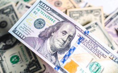 United States dollar banknotes in macro photography. Economy and finance concept.