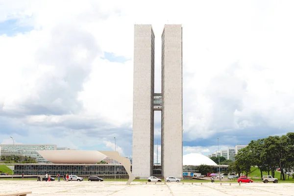 Brasilia Federala Distriktet Brasilien Augusti 2022 Brasiliens Nationalkongress Byggnad Ritad — Stockfoto