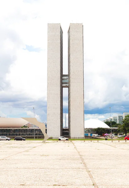 Brasilia Federala Distriktet Brasilien Augusti 2022 Brasiliens Nationalkongress Byggnad Ritad — Stockfoto